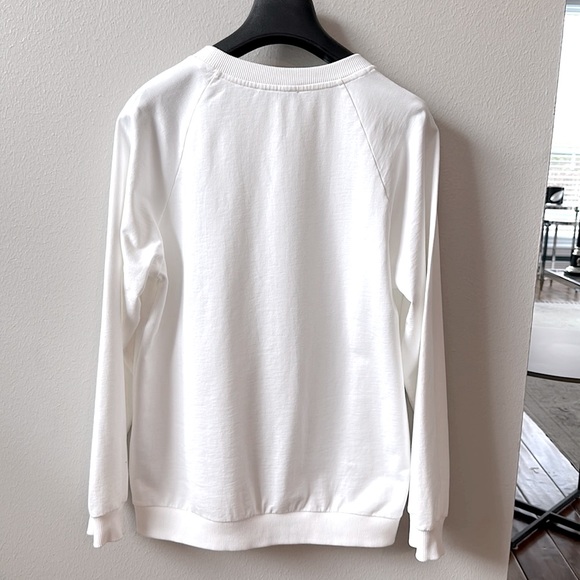 Balmain White Black Flocked Logo Sweatshirt - S - Picture 7 of 9